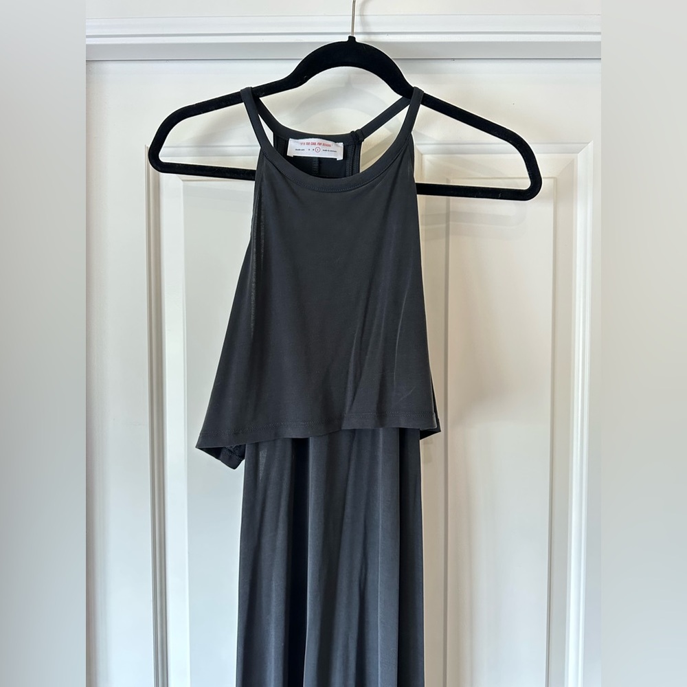 Gray halter midi dress